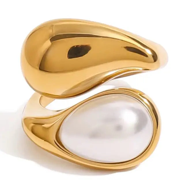 Donna Adjustable Ring Pearl