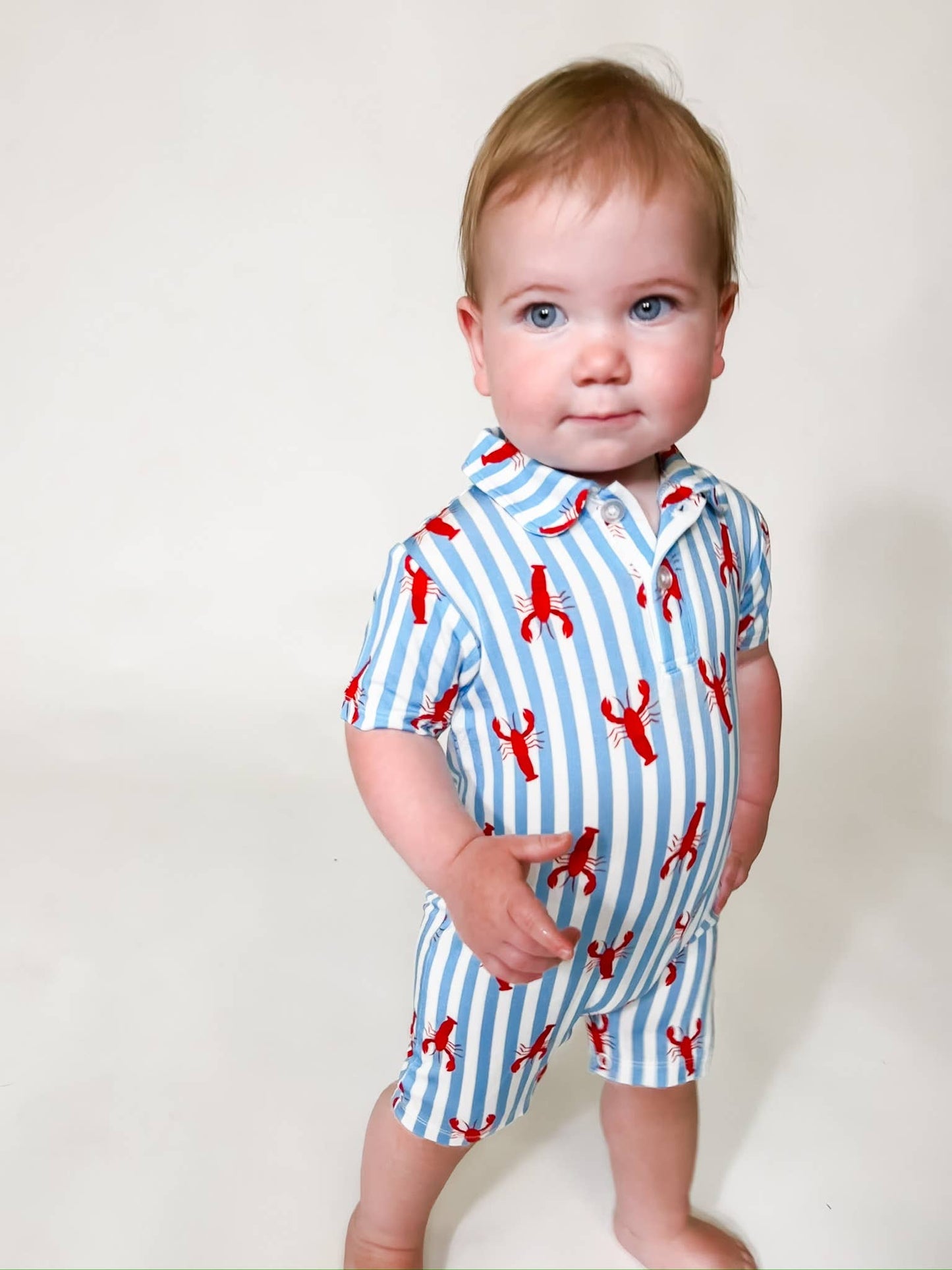 Little Pinchers Crawfish/Lobsters - SS Polo Romper