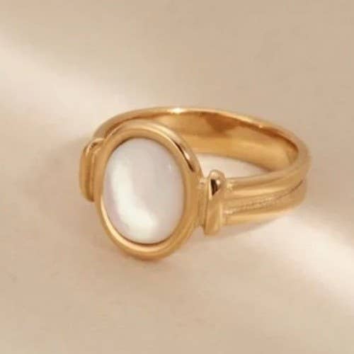 18K Tarnish Free Ring-Pearl