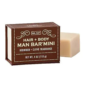 MAN BAR-Hair and Body Mini-Bar 4oz Redwood and Clove