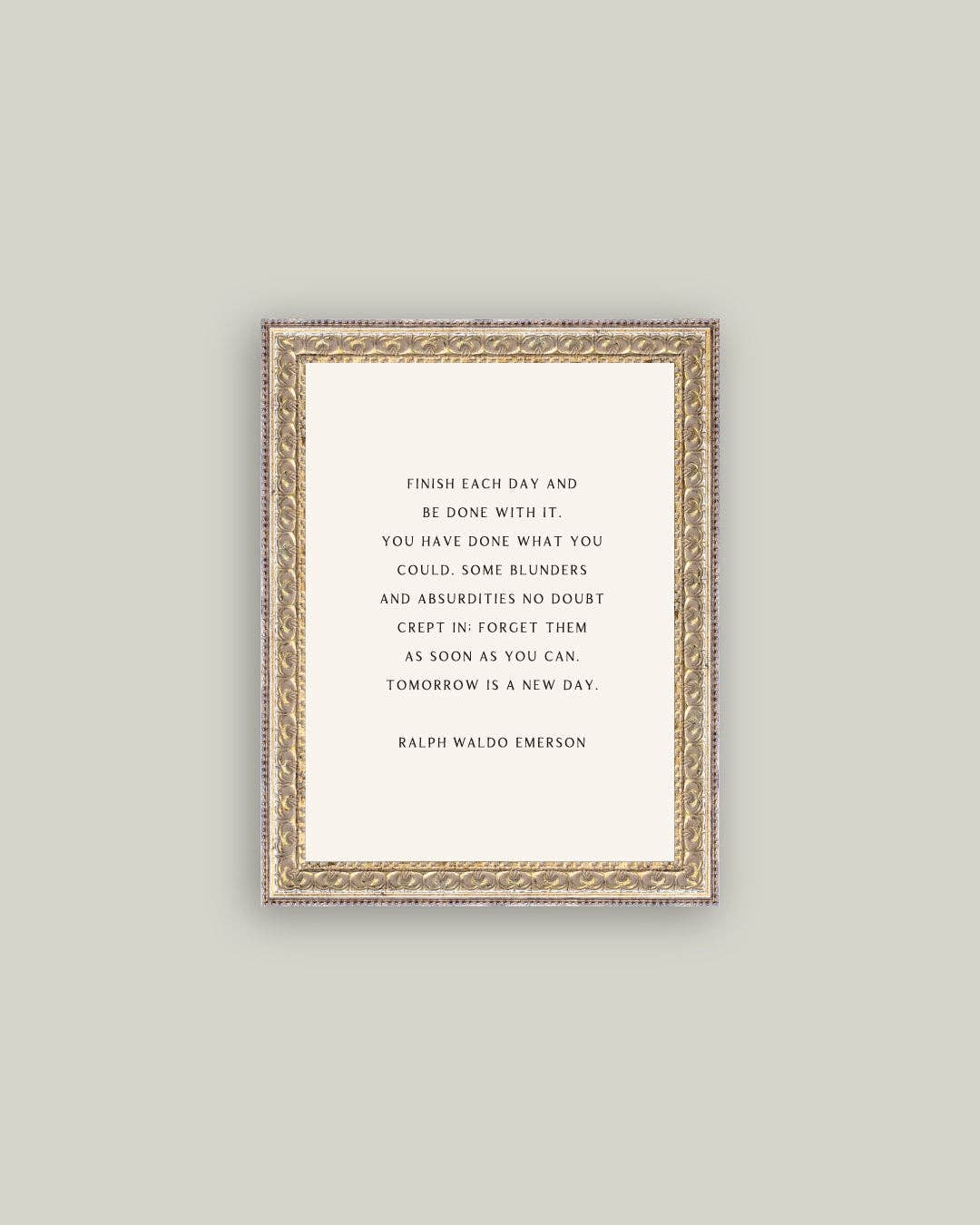 Finish Each Day Framed Antique Print: 8x10