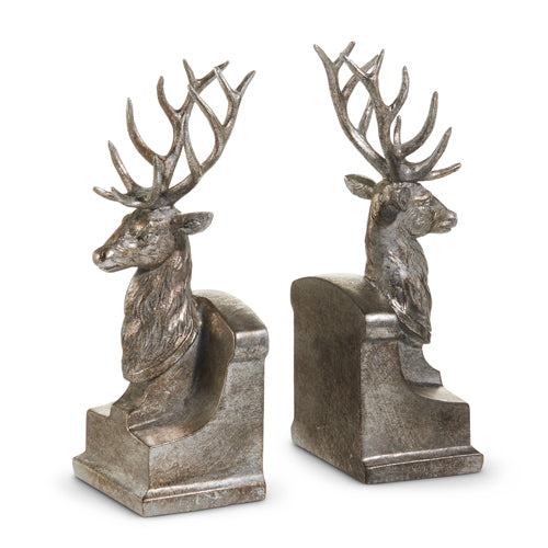 Deer Book Ends Silver