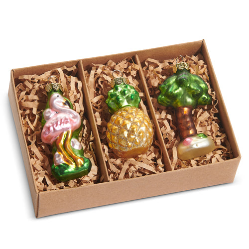 3" BOX OF TROPICAL ORNAMENTS
