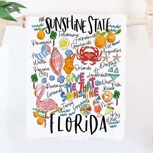 The State of Florida Tea Towel