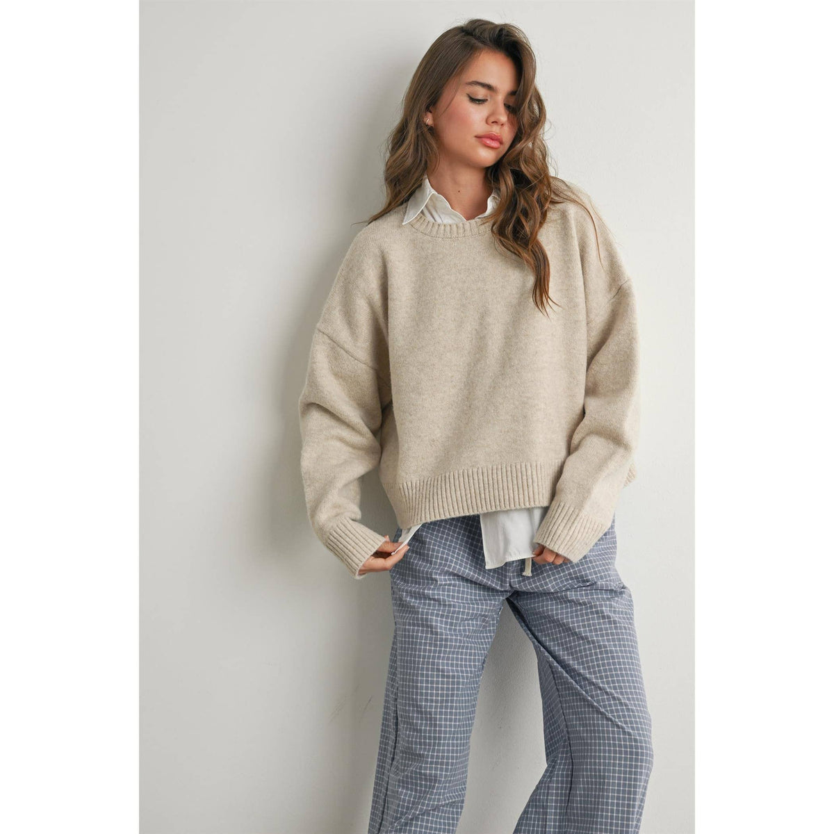 Tie-Back Sweater - Taupe