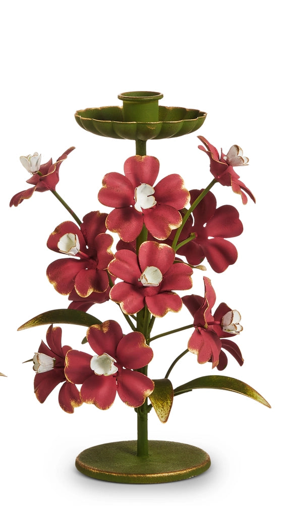 Metal Floral Candlesticks