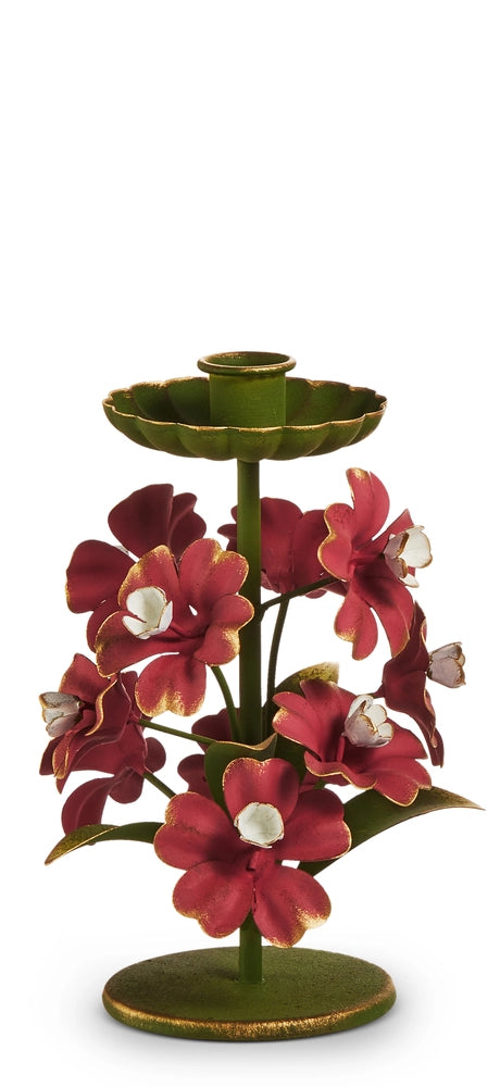 Metal Floral Candlesticks