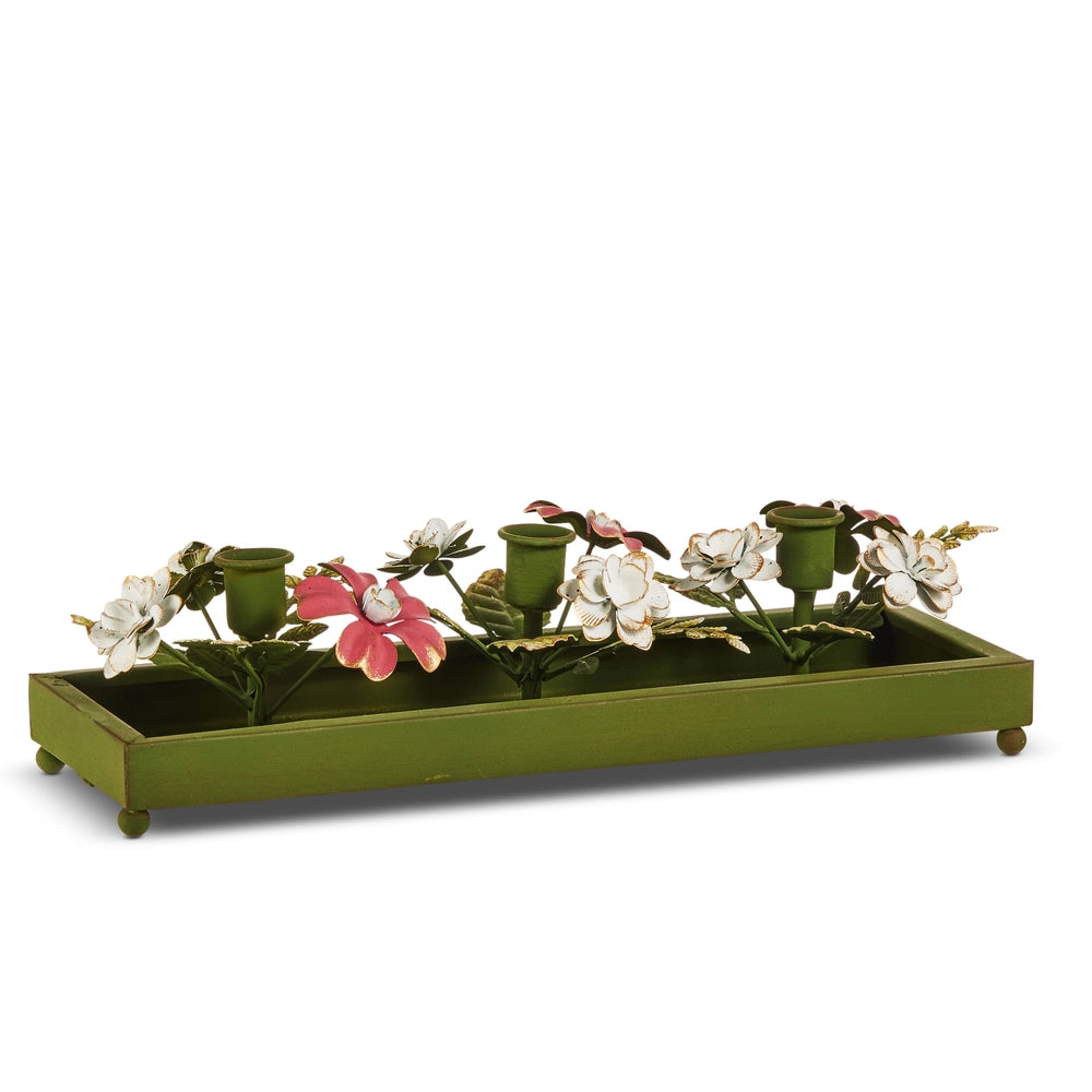 14" Floral Candle Holder
