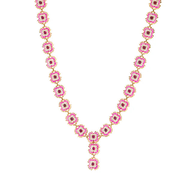 Dianthus Convertible Necklace, 16"+2" - Pink