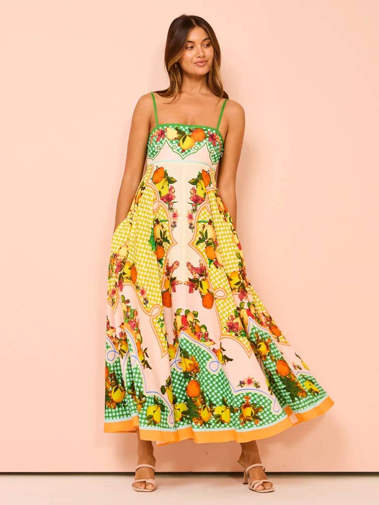 Maxi Dress Graffiti Print