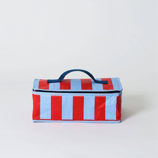 Red Blue Stripe Takeaway Bag