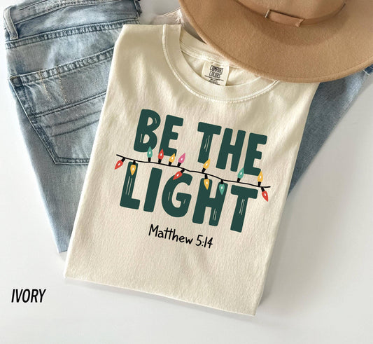 Be The Light Christmas Tee: Ivory