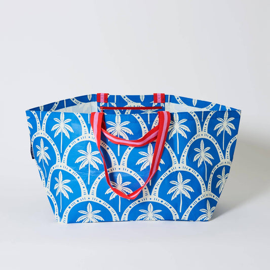 Oversized Tote – Blue Palm