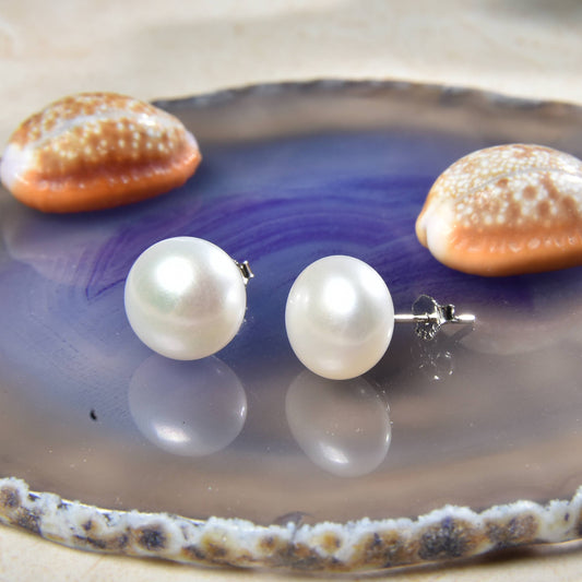 10-11MM Pearl Post Stud Earrings