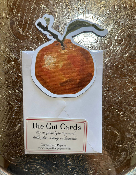 Holiday Mandarin Orange Fancy Die Cut Card