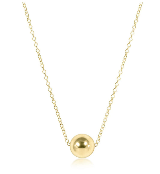 16" Necklace Gold Classic 8mm Gold