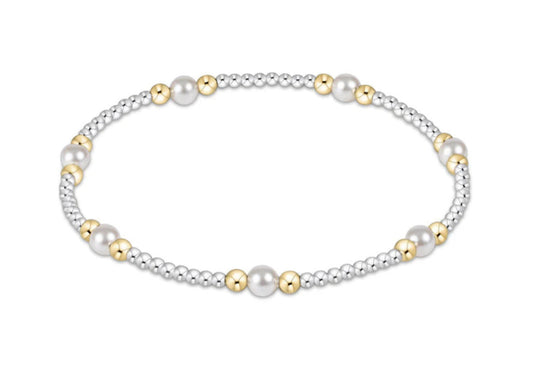 Beaded Bracelet "Purpose Pearl"4mm Mixed Metal