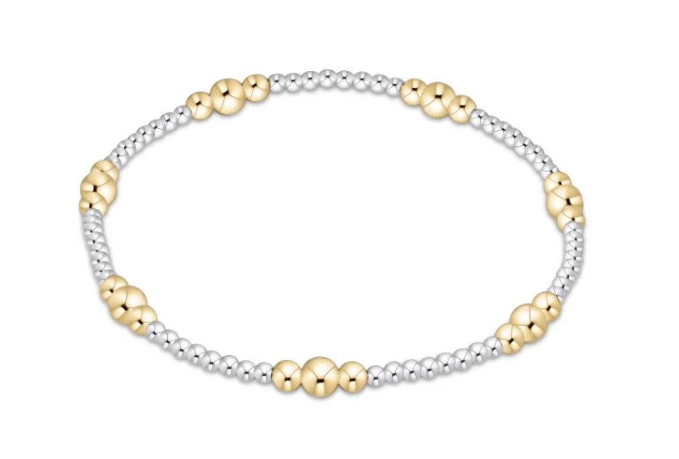 Purpose Gold Bead Bracelet Mixed Metal 4mm