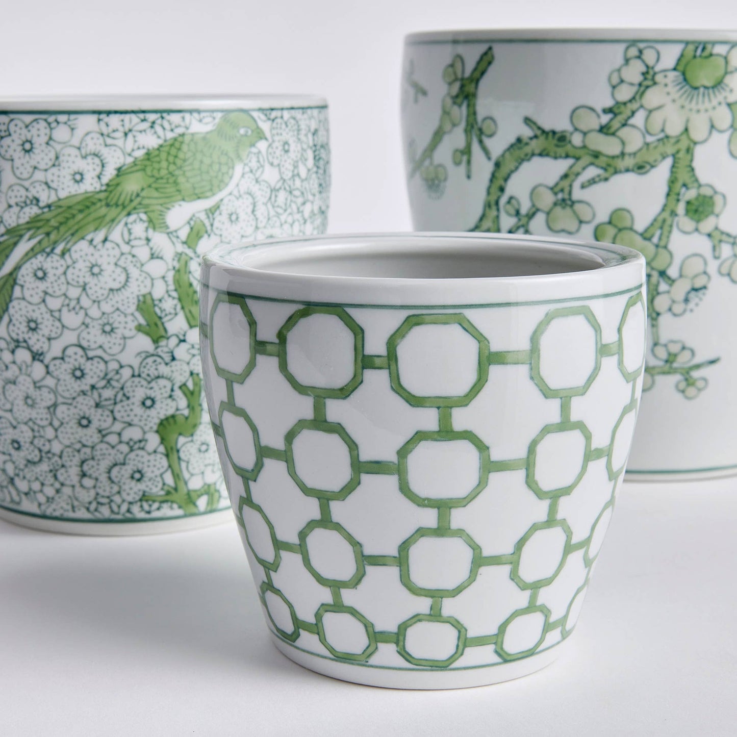 Imperial Flower Pot Green/White / Ceramic