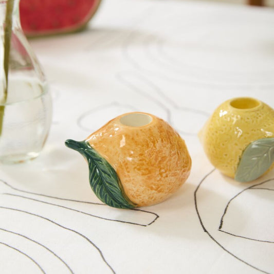 Fresh Fruit Candle Holder Orange