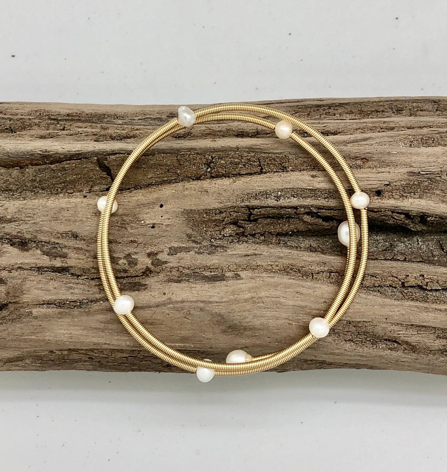 Bracelet Wrap Freshwater Pearl 14Kt.Gold Plated Wire Wrap