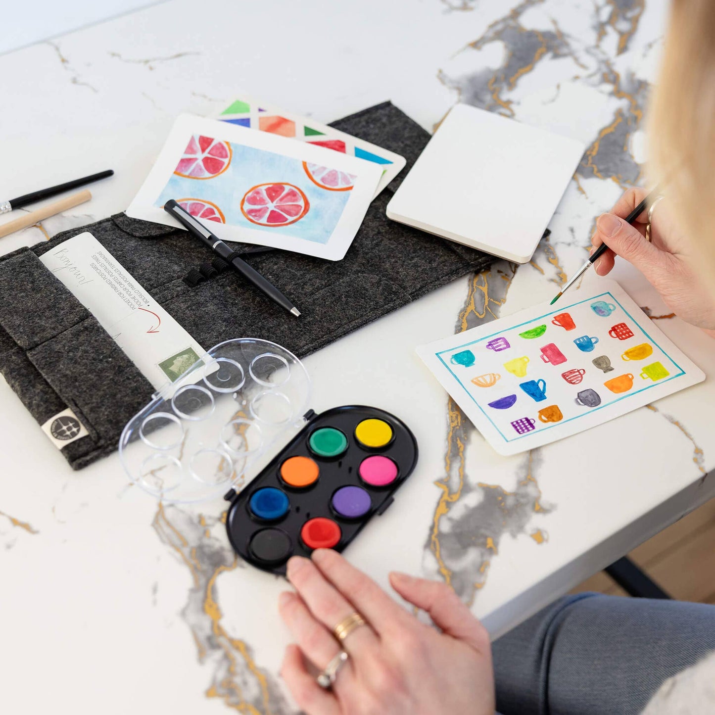 JOTBLOCK travel postcard watercolor paint set