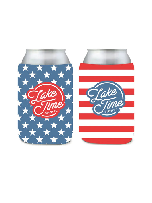 Stars and Stripes Short Neoprene Koozie
