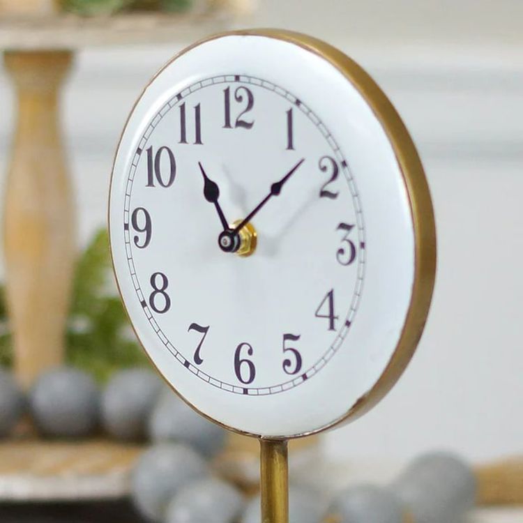 Metal Tabletop Clock Gold