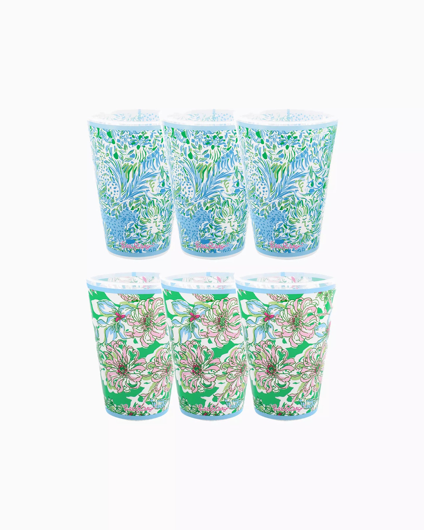 Lilly Pulitzer- Pool Cups-Dandy Lions/Blossom Views