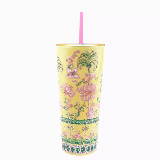 Lilly Pulitzer- Tumbler w/ Straw- Tropical Oasis