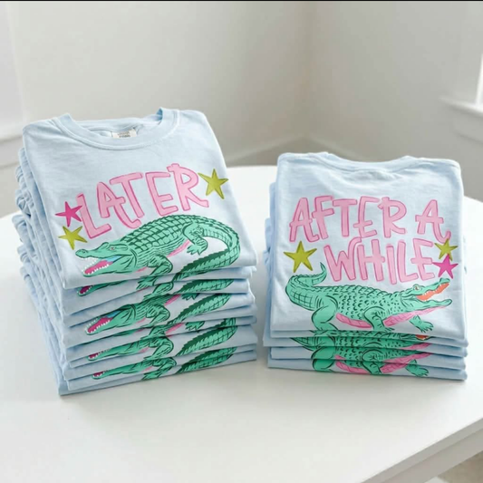Later Gator After a While Comfort Color Tee Shirt : Chambray