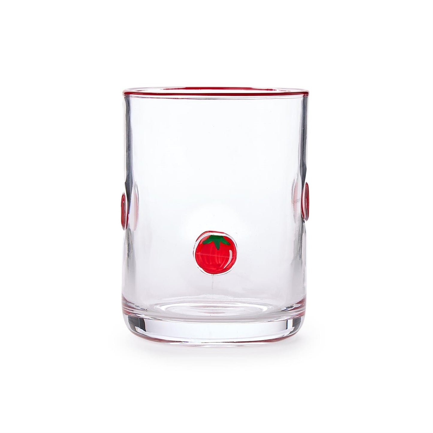 Tomato Hand-Painted Double Old Fashion Glass 16 oz