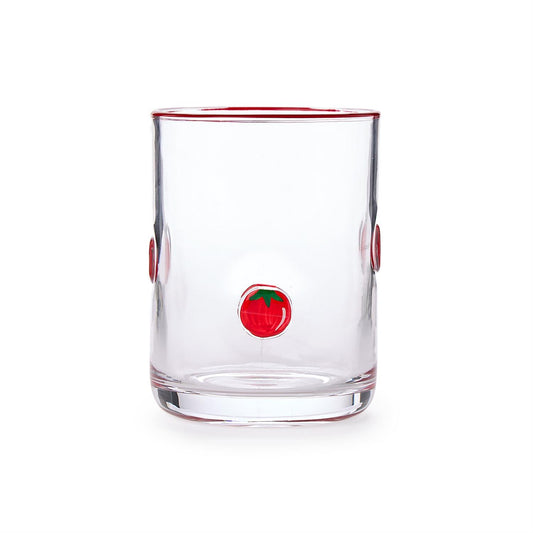 Tomato Hand-Painted Double Old Fashion Glass 16 oz