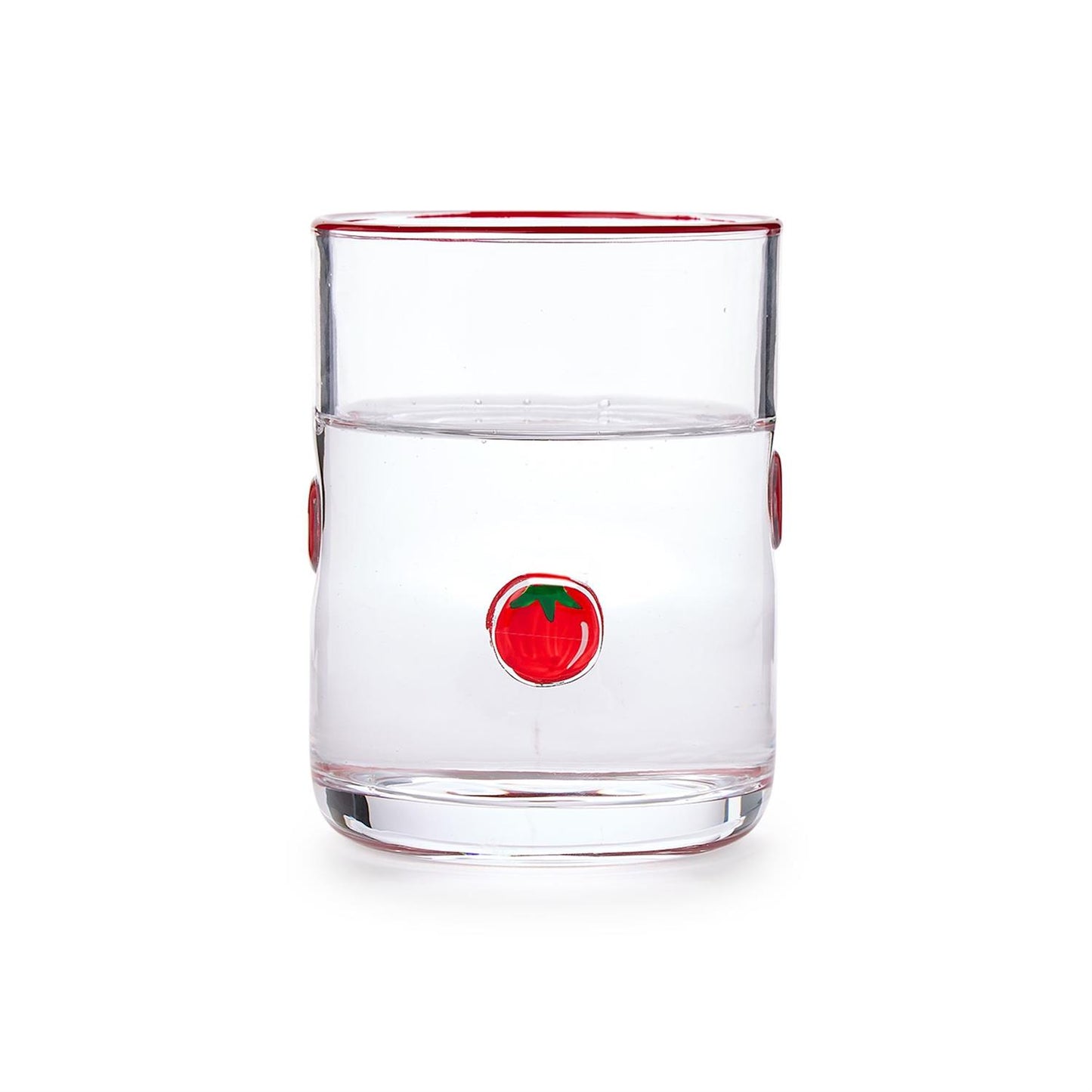 Tomato Hand-Painted Double Old Fashion Glass 16 oz