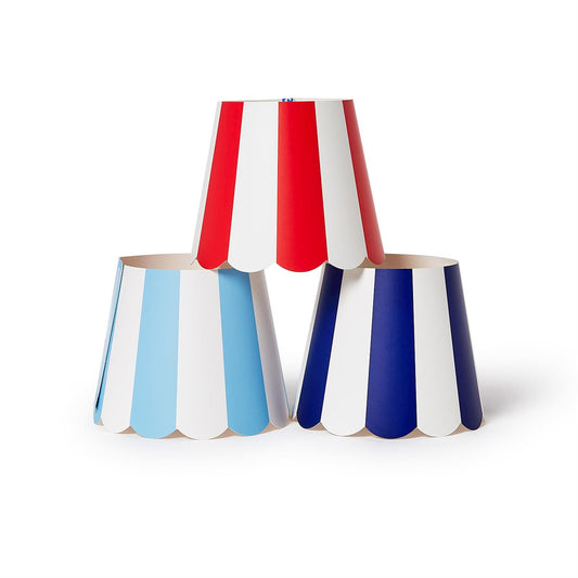 Bold Stripe Decorative Paper Lampshade Covers for LED Lamps