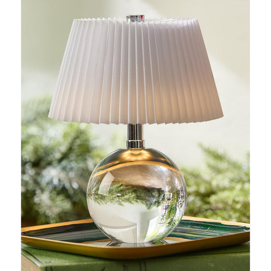 Crystal-Style Glass LED Portable Cordless Table Lamp- Clear