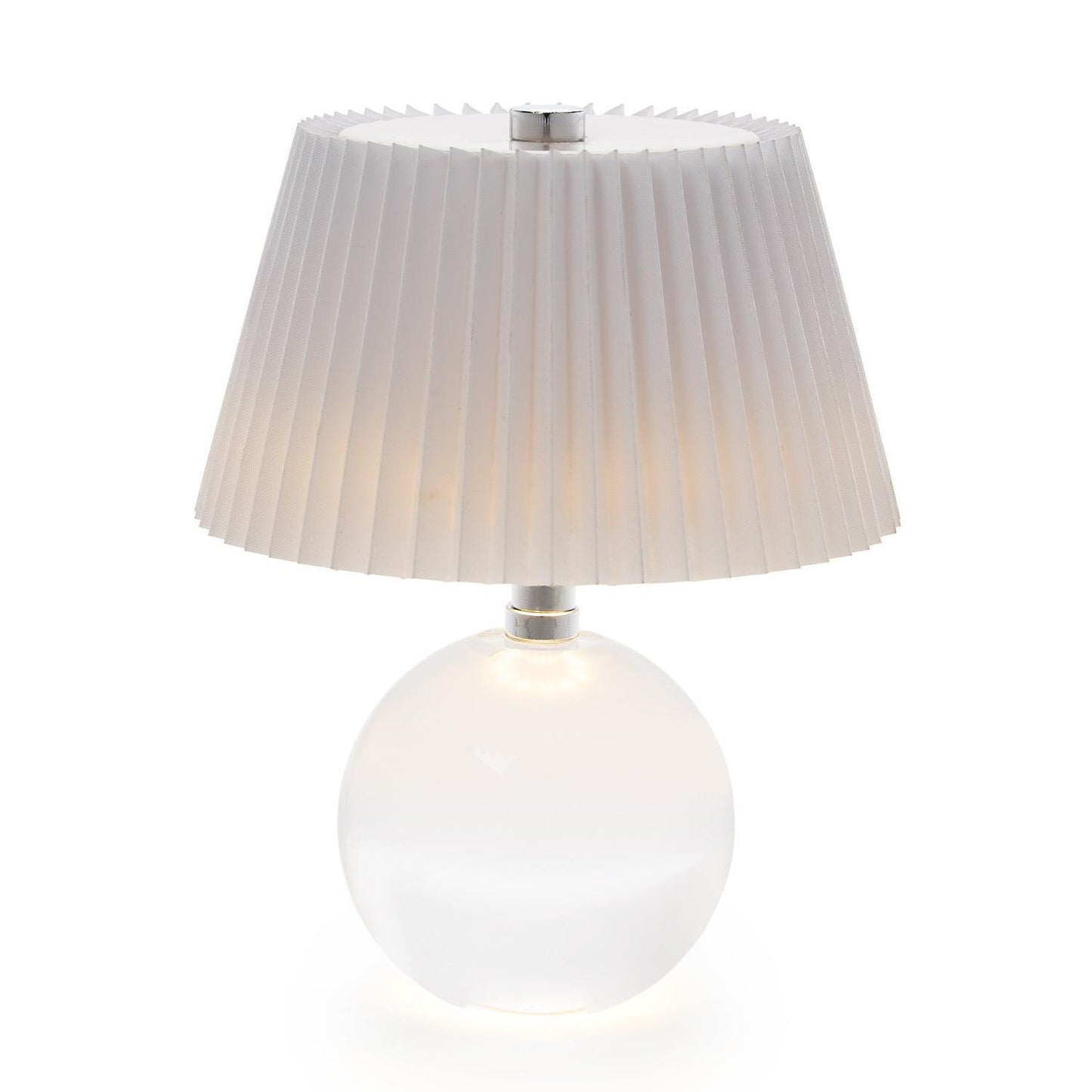 Crystal-Style Glass LED Portable Cordless Table Lamp- Clear