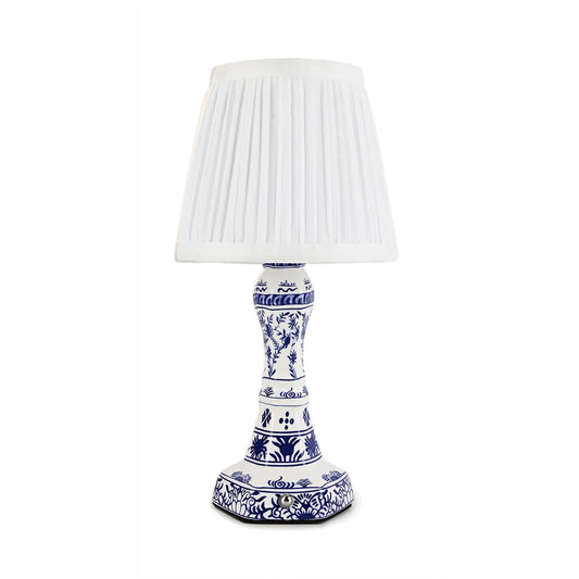 LED Cordless Chinoiserie Blue and White Floral Table Lamp