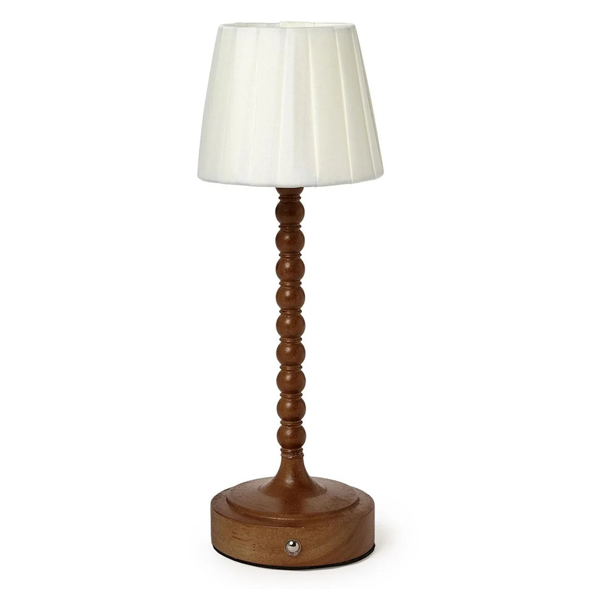 LED Cordless Beaded Wood Table Lamp
