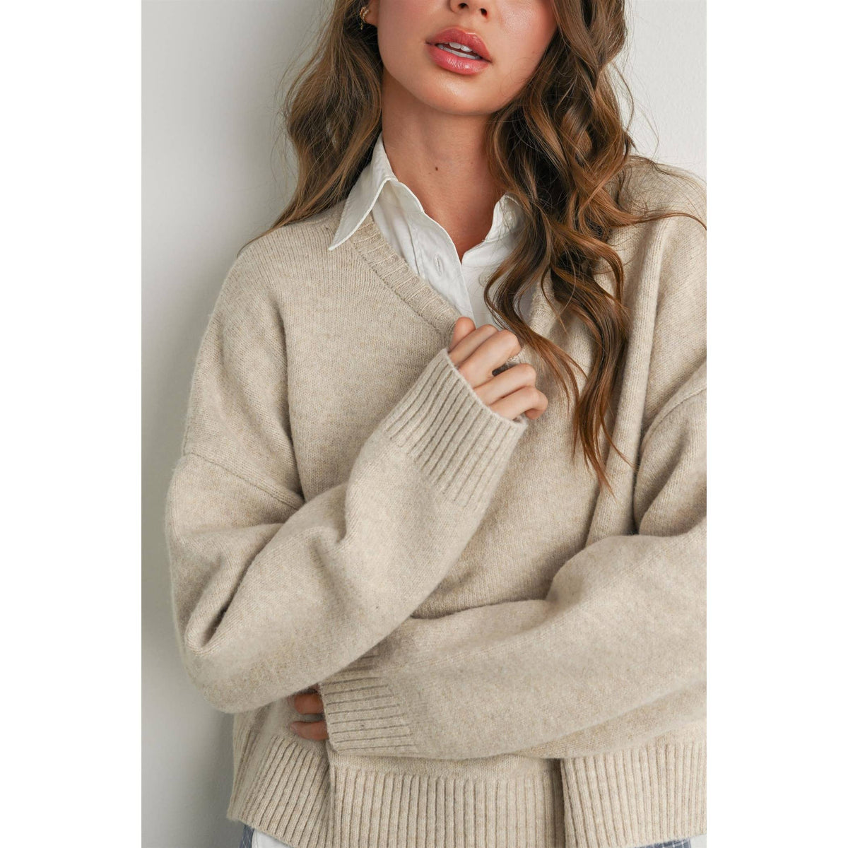 Tie-Back Sweater - Taupe