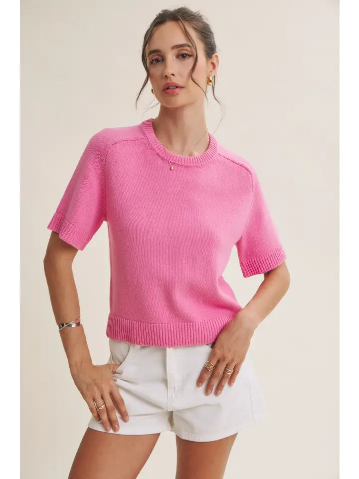 Essential Cotton Blend Raglan Sweater Top
