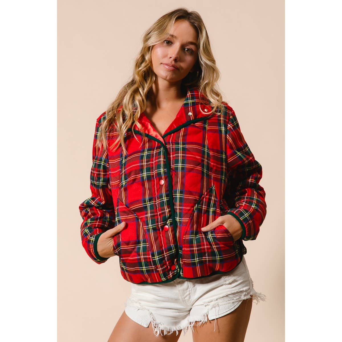 Vintage Quilted Plaid Jacket