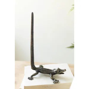 Cast Iron Crocodile Toilet Paper Holder