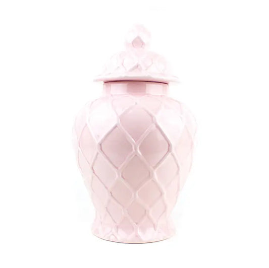 Pink Textured Ginger Jar - Extra Large