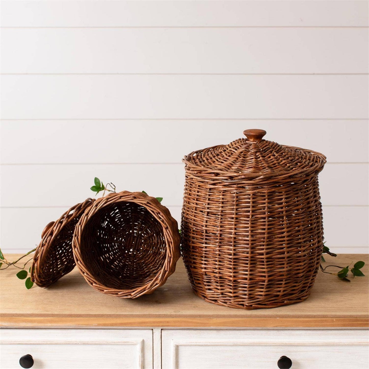 Wicker Storage Baskets With Lids