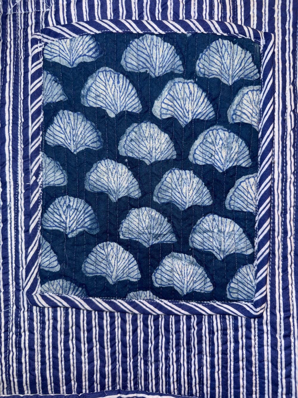 Reversible Quilted Block Printed Beach Bag