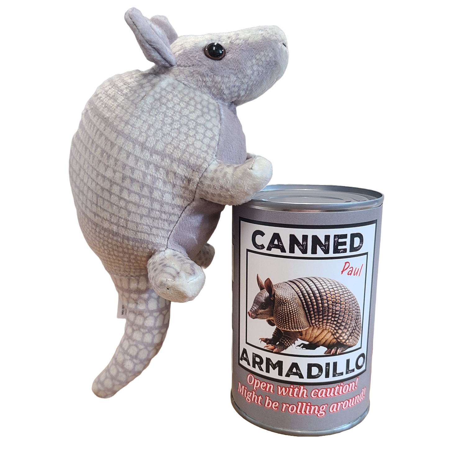 Canned Armadillo | Stuffed Animal Plush w/Funny Jokes on Can: Pop Top Lid