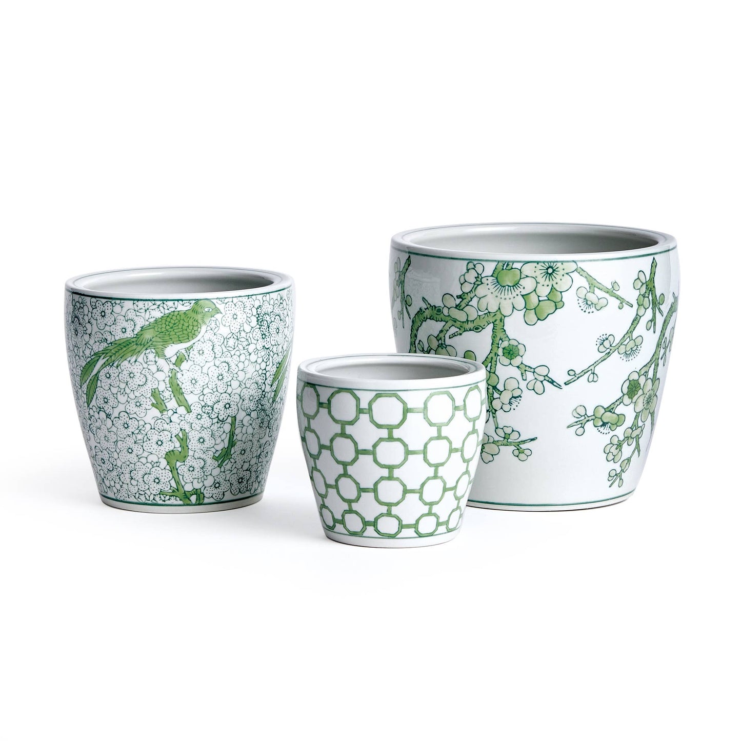 Imperial Flower Pot Green/White / Ceramic