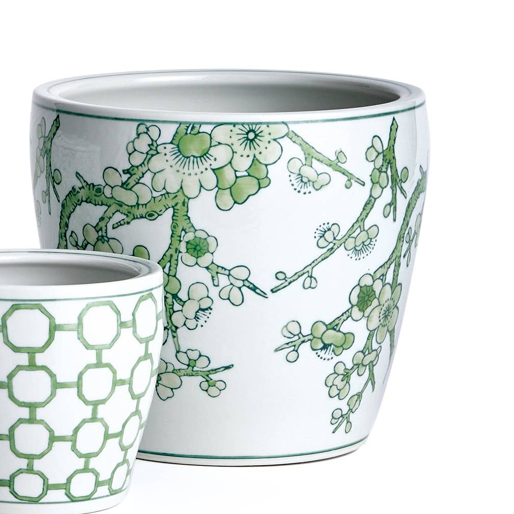 Imperial Flower Pot Green/White / Ceramic