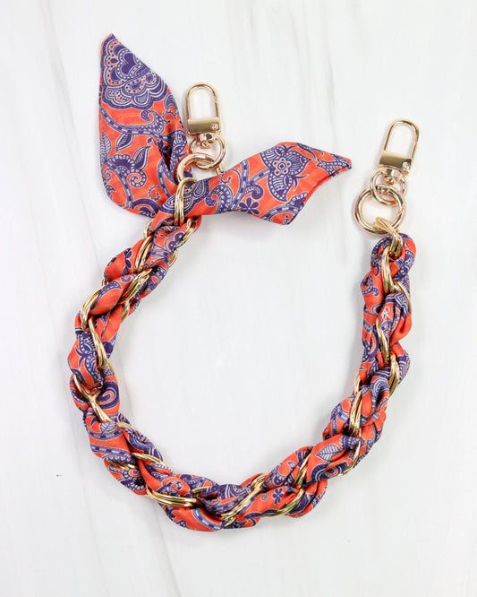 Serafina Scarf Purse Chain Blue Orange